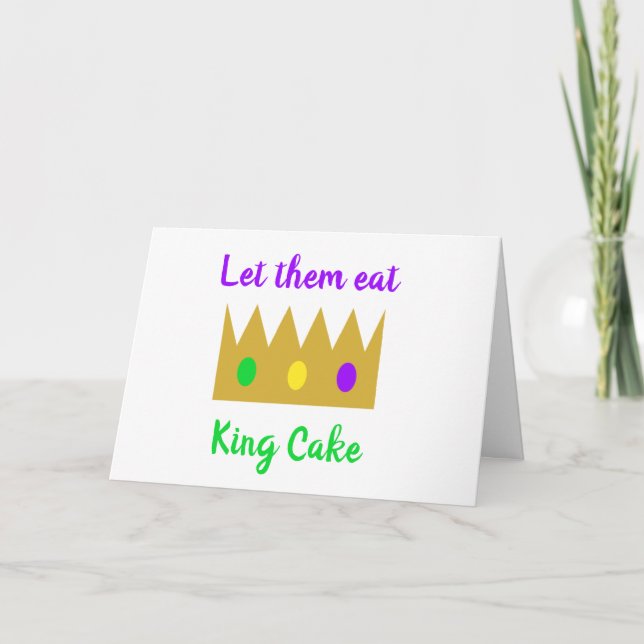Cartão Mardi Gras King Cake Crown Laissez Les Bons Temps (Frente)