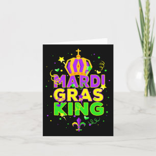Cartão Mardi Gras King Men Figurino Gift Mardi Gr