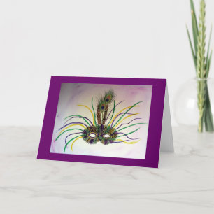 Cartão Mardi Gras Mask Greeting or Note Cards