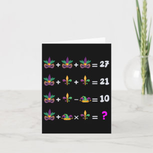 Cartão Mardi Gras Math Equation Para Professores Estudant