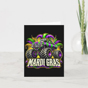 Cartão Mardi Gras Monster Truck Jester Garota