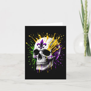 Cartão Mardi Gras Parade Skull Carnival Nova Orleans T