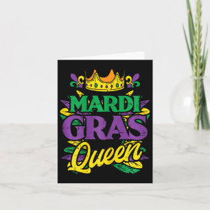 Cartão Mardi Gras Queen Crown Funny Mardi Gras Carnaval W