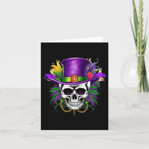Cartão Mardi Gras Skull Carnival Terça-feira em Nova Orle