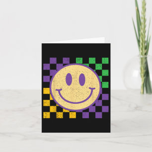 Cartão Mardi Gras Sorri Face Groovy Homens Verificados