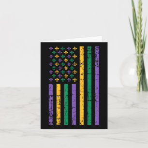Cartão Mardi Gras Us Flag