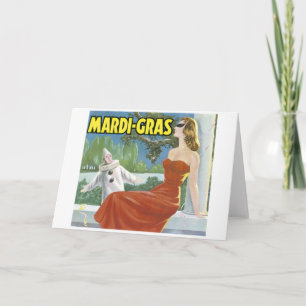 CARTÃO MARDI-GRAS VINTAGE ART POSTER