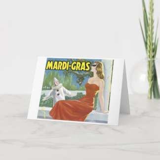 CARTÃO MARDI-GRAS VINTAGE ART POSTER