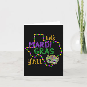 Cartão Mardi Gras Y'all Galveston Diversão Miçangas E Más