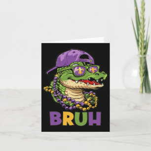 Cartão Mardigator Alligator Bruh Mardi Gras Costume Teens