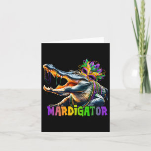 Cartão Mardigator Mardi Gras Alligator Costume Men