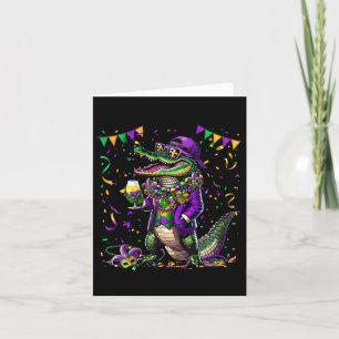 Cartão Mardigator Mardi Gras Alligator Costume Men