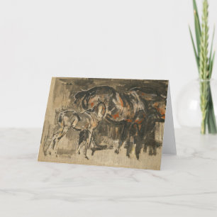 Cartão Mare e Foal   Joseph Crawhall