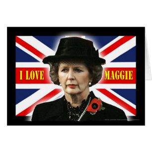 Cartão Margaret Thatcher eu amo Maggie