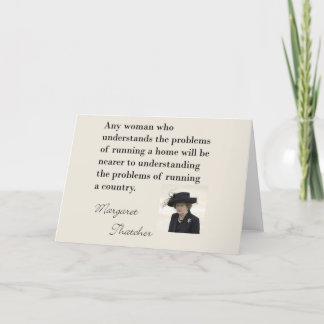 Cartão Margaret Thatcher Quote "Running a country..."