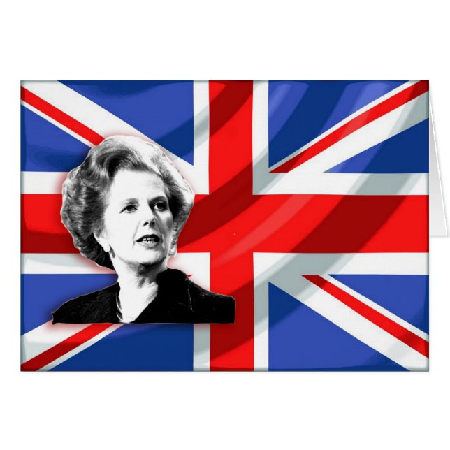 Cartão Margaret Thatcher Union Jack (Frente Horizontal)