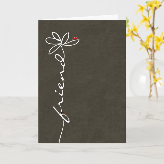 Cartão margarida de aniversário e joias da amiga no cartã (Flor Amarela)