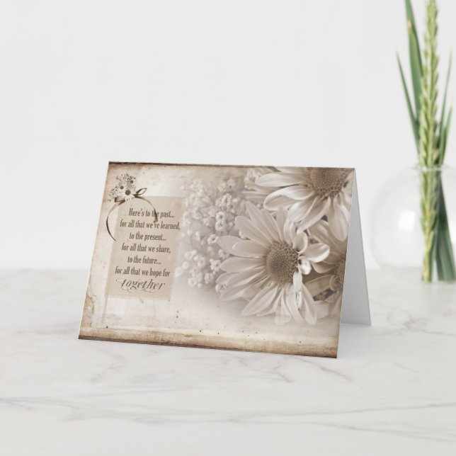 Cartão Margarida do aniversário para o esposo (Frente)