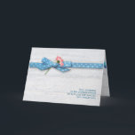 Cartão margarida em fita de bolinhas para amigo<br><div class="desc">Margarida laranja em aqua e fita branca de bolinhas sobre o fundo de madeira branca para o aniversário de amigos</div>