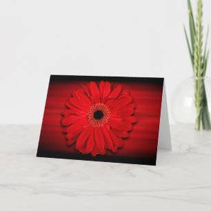 Cartão Margarida Gerber Vermelha Personalizável Interior