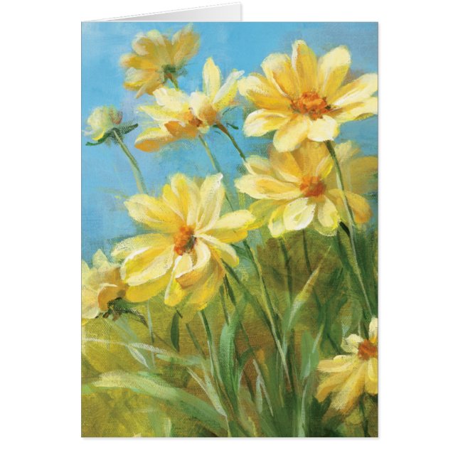 Cartão Margaridas amarelas bonitas (Frente)