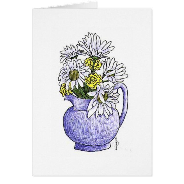 Cartão Margaridas - caneta & tinta (Frente)