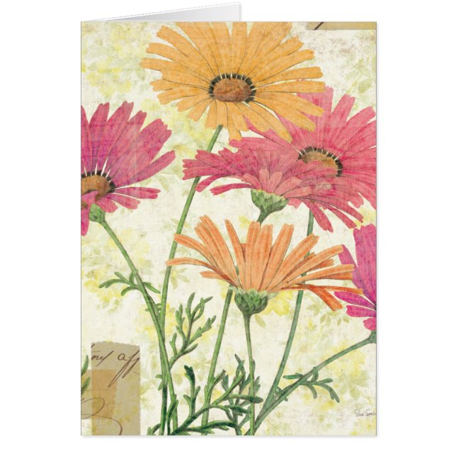 Cartão Margaridas decorativas (Frente)