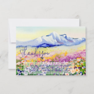 Cartão Margaridas selvagens da montanha em aquarela perso
