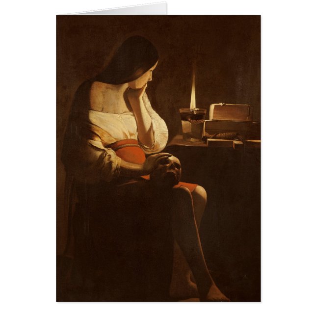 Cartão Maria Madalena com uma luz da noite, 1630-35 (Frente)