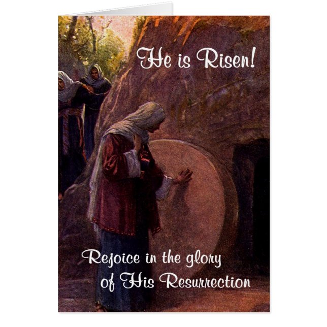 Cartão Maria Madalena extraordinária no túmulo vazio de (Frente)