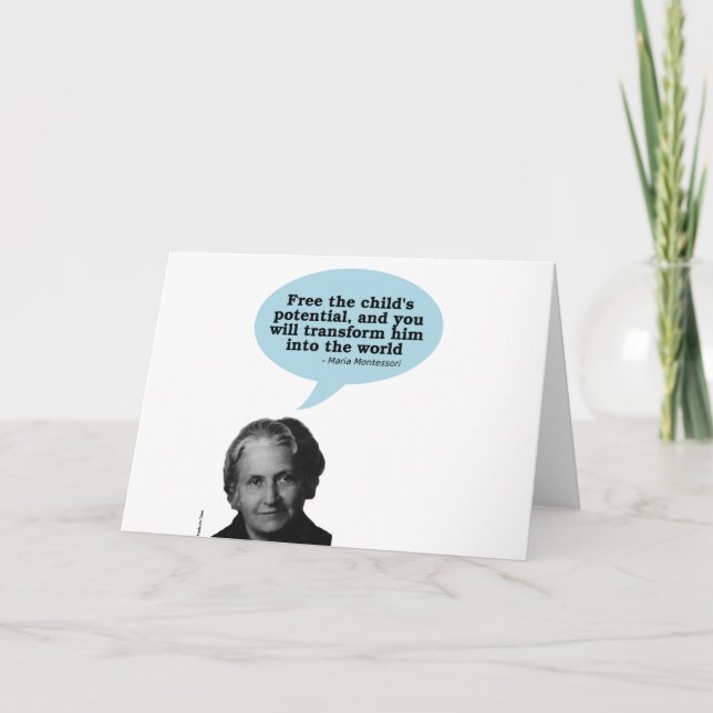 Cartão maria montessori quote (Frente)