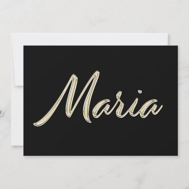 Cartão Maria white gold Handwriting Karte (Frente)