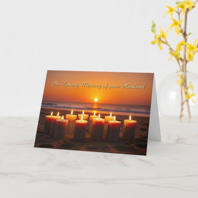 Cartão Marido Aniversário da Morte Passada Lembrança C (Flor Amarela)