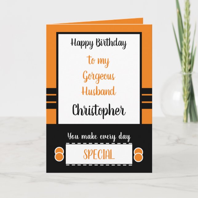 Cartão Marido Aniversário todos os dias é laranja especia (Frente)