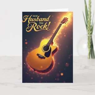 Cartão Marido de Guitarra Dourada