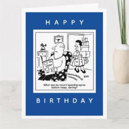 Cartão Marido em choque com o Cartoon de Gasto da Esposa