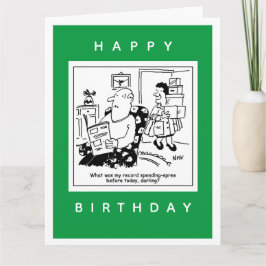 Cartão Marido em choque com o Cartoon de Gasto da Esposa