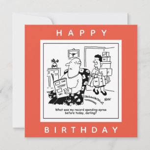 Cartão Marido em choque com o Cartoon de Gasto da Esposa