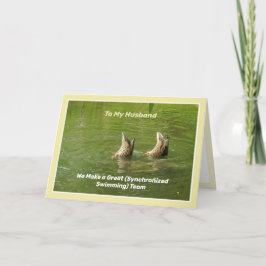 Cartão Marido Feliz Aniversário Bonito Patos Engraçados