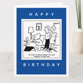 Cartão Marido gosta de ficar em forma Cartoon