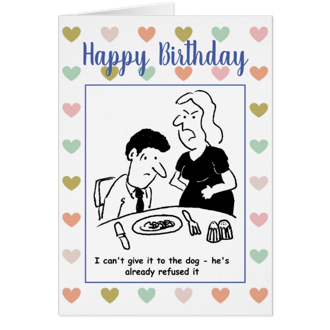 Cartão Marido Jantou que o Cão já se recusou (Frente)