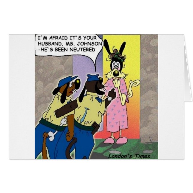 Cartão Marido Nervoso Cachorro Engraçado Ou Presentes E C (Frente Horizontal)