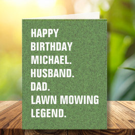Cartão Marido Pai Lawn Mears Brend Diversão de Aniversári