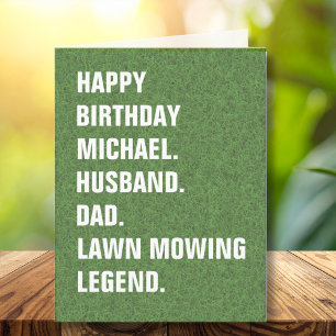 Cartão Marido Pai Lawn Mears Brend Diversão de Aniversári