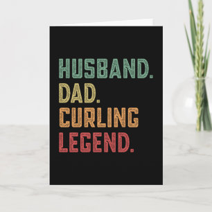 Cartão Marido Pai Lendário de Curling esportes