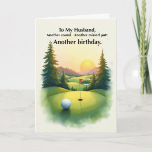 Cartão Marido Piada de Golfe Aniversário Putt Perdido Hum