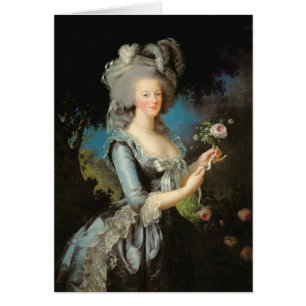 Cartão Marie Antoinette com um rosa, 1783