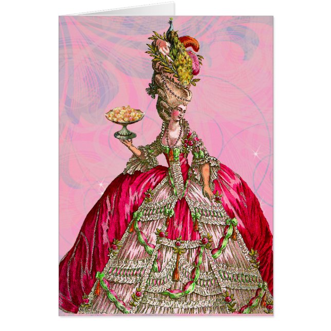 Cartão Marie Antoinette Deixou-Os Comer Bolo (Frente)