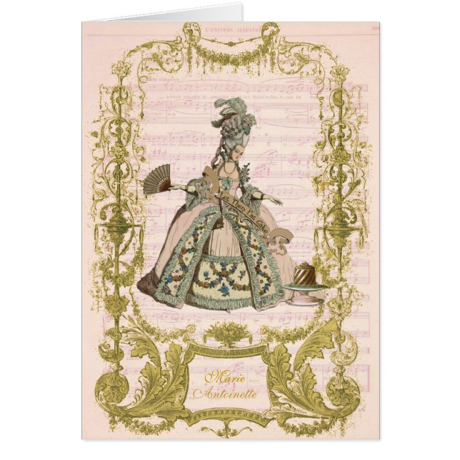 Cartão Marie Antoinette derrama Cerises (Frente)