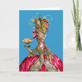 Cartão Marie Antoinette e Peacock
